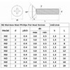 Guard4U 300Pcs Metric M2 Stainless Steel Phillips Countersunk/Flat Head Machine