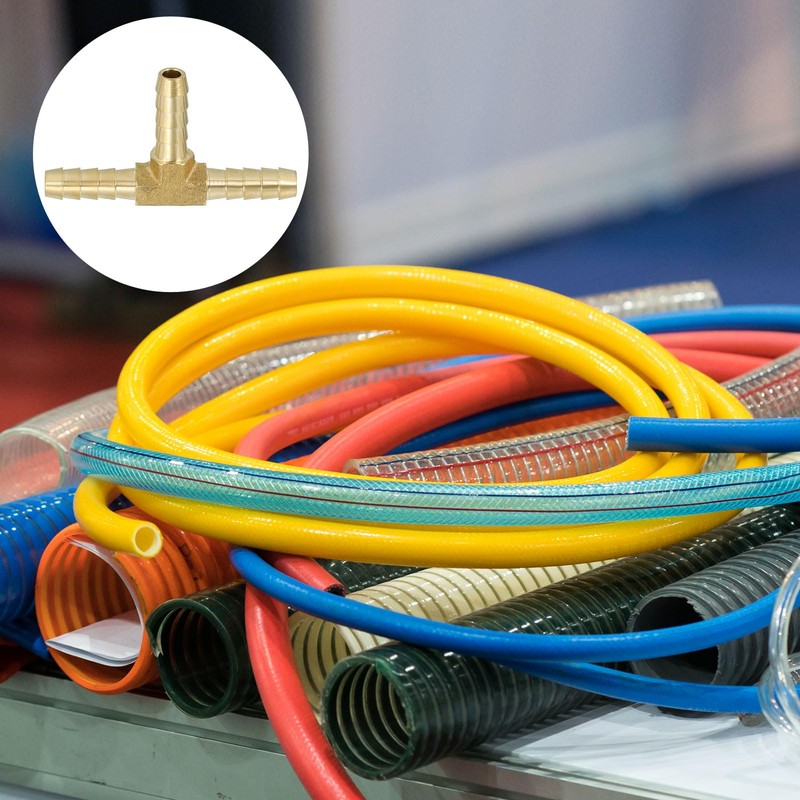 PATIKIL 3/16" Barb Tee Fitting 3-Way Union T Brass Hose