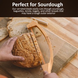 Adjustable Bread Knife for Homemade Bread with 1/2" and 1" Thickness Guides