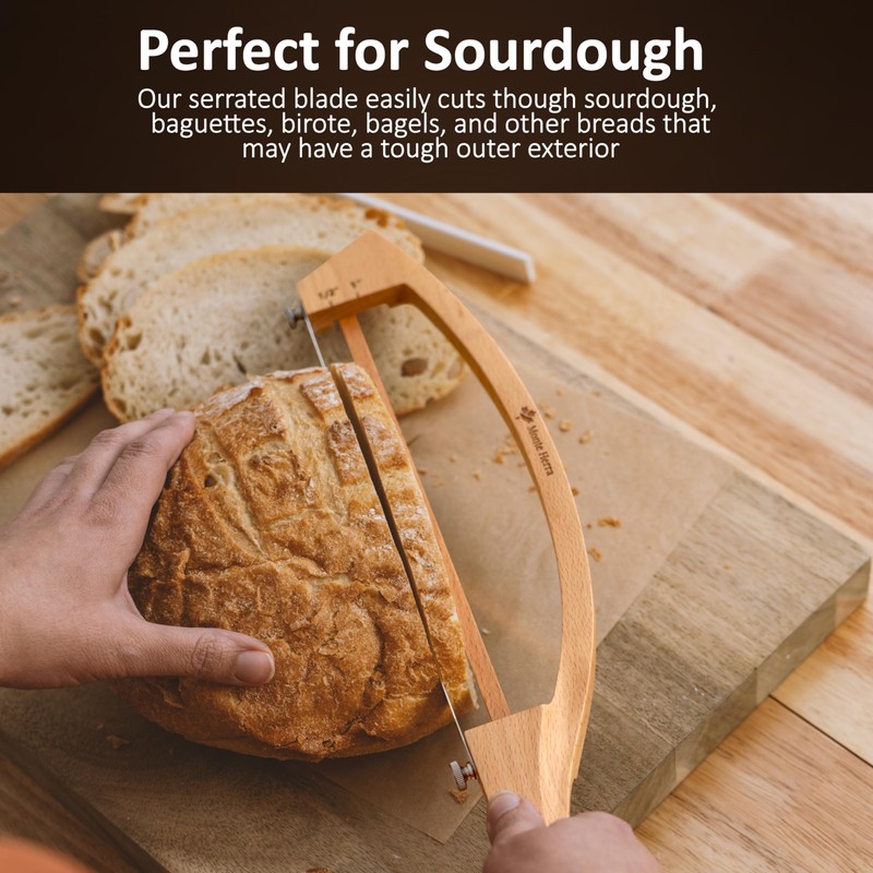 Adjustable Bread Knife for Homemade Bread with 1/2" and 1"