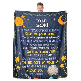 Cabishy Gifts for Mum Dad,Mothers Day from Daughter Son, Birthday Christmas Thanksgiving Day Blanket Presents (To My Son)