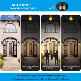 Hifeelen Porch Lights Outdoor, Motion Sensor Outdoor Lights, Dusk to Dawn Exterior Light Fixture, 100% Anti-Rust Aluminum,for Garage,Porch, Patio, Front Door, Hallway, Entryway, Corridor, Backyard