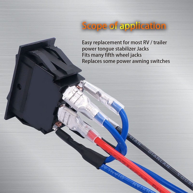 weideer Momentary Reverse Polarity Rocker Switch DPDT (ON)-Off-(ON) 6 Pin