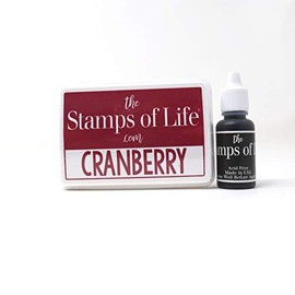 Premium Stamp Ink Pad and Refill Combo Pack by The Stamps of Life - Cranberry