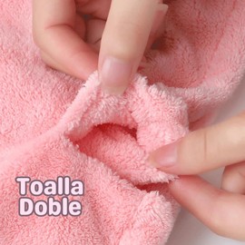 Kit de 3 Toallas Magias de Microfibra para Cabello, Turbante Secado Rápido Doble Grosor Ultra Absorbente y Botón de Cerrado, Ideal Ducha, SPA y Viajes, Gimnasio, Diseños Kawaii Aleatorios