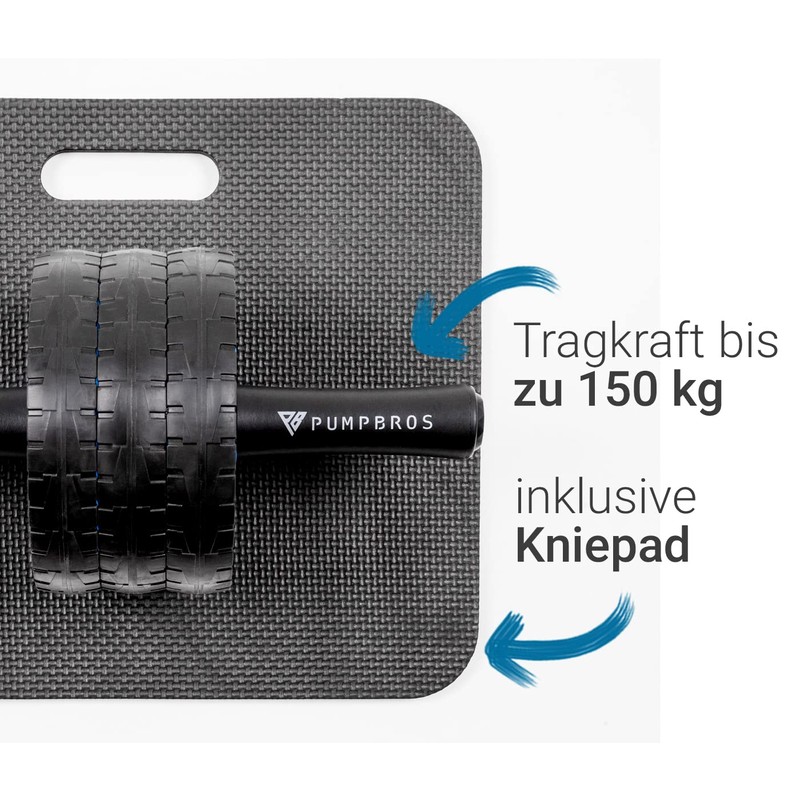 Pump Bros Premium Abdominal Roller with Knee Mat, Abdominal Trainer