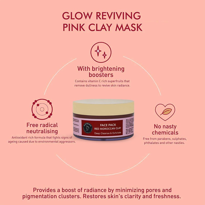 AATMANA Red Moroccan Clay Face Pack | Skin Firming |