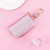 BUNCHBRAVO Pink Car Key Holder Bag with Zip-Around Case, Clip