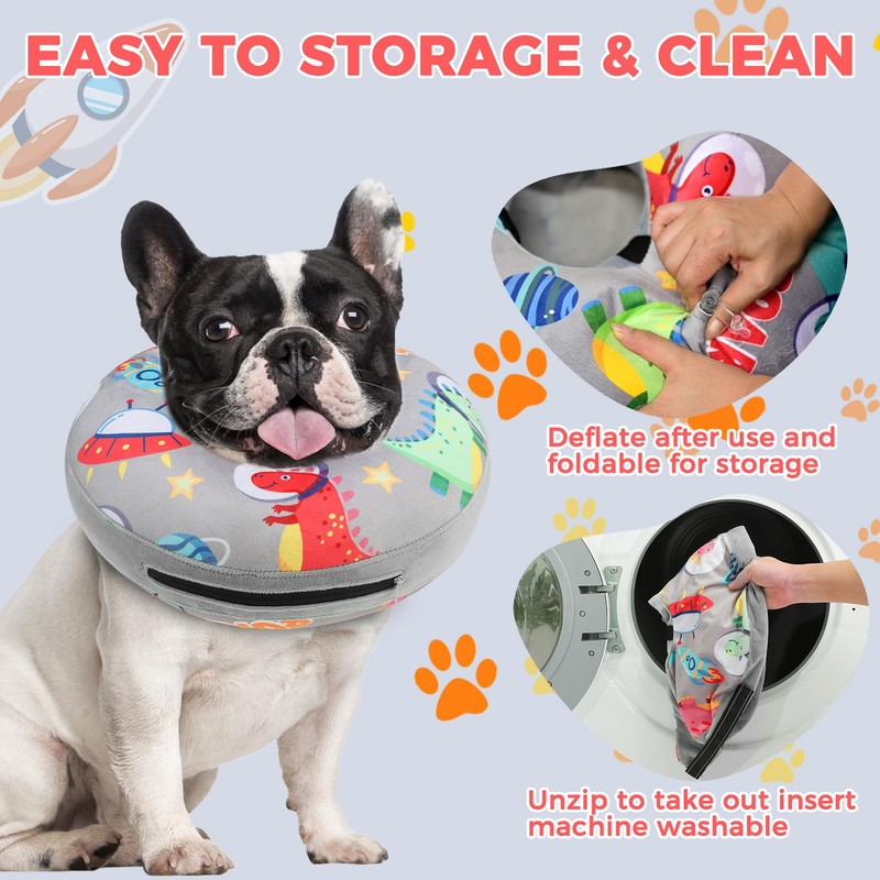 PAWCHIE Inflatable Dog Cone Collar Alternative, Soft Dog Cone for