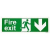 vsafety 14002 ax-r "FIRE EXIT Arrow Down" Zeichen, 1 mm