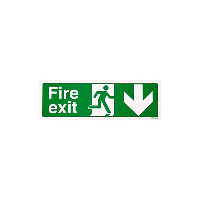 vsafety 14002 ax-r "FIRE EXIT Arrow Down" Zeichen, 1 mm