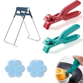 Nricrlus Oven Clip Potholders Set of 4 Heat Scratch Clips Dish Holder Multi-functional Kitchen Tools Steaming Tongs Stainless Steel Non Slip Anti-Burn Heat Resistant Bowl Clips, Cookware and Handy