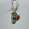 Amber America Multi-Color BALTIC AMBER Round Earrings 925 STERLING SILVER