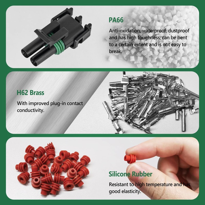 367Pcs 20 Kits Waterproof Automotive Electrical Connectors 1/2/3/4/6 Male&Female Pin