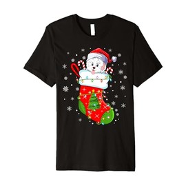Funny Havanese Dog In Christmas Socks Lights Xmas Premium T-Shirt