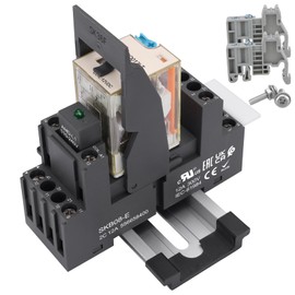 Weasch Electromagnetic Power Relay RKF2C012LT, DC 12V, 12 Amp 8 Pin DPDT 2NO 2NC, with Test Button LED Indicator LED Moudle, UL Certification (DC 12V)