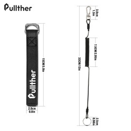 Pullther fishing Coiled Lanyard,Fishing Lanyard for Fishing Rods and Fly Fishing Nets,Fishing rod leash,Retractable Safety Tool Lanyard