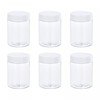 sourcing map Round Plastic Jars with White Screw Top Lid,