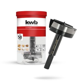 kwb Forstner Drill, Diameter 50 mm, Pot Drill Bit (for Wood, Forged Drill Head, Special Grinding, Fast, Tear-Free Drill Holes, 4-Sided Ground Centring Tip, for Cordless Screwdrivers and Drills)