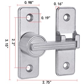 Wocoe Silvery 180 Degree Barn Door Locks,Heavy Sliding Barn Door Latches Door Lock,Premium Zinc Alloy for Enhanced Privacy and Security on Barn Door,Garden Entrances,and Sliding Door