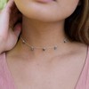 Apatite Bead Drop Choker in Sterling Silver