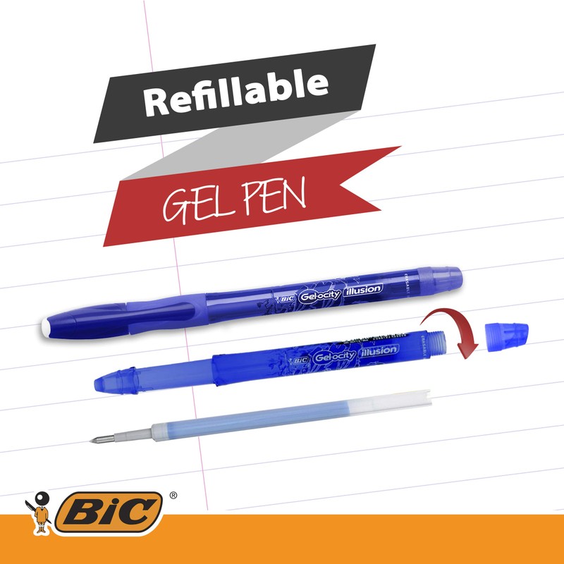 Bic 943441 Gel Ocity Illusion Print Gel Pen 0.7 mm (Pack of