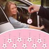 Charnoel 30 Pack Soccer Keychain Pink White Soccer Rugby Stress