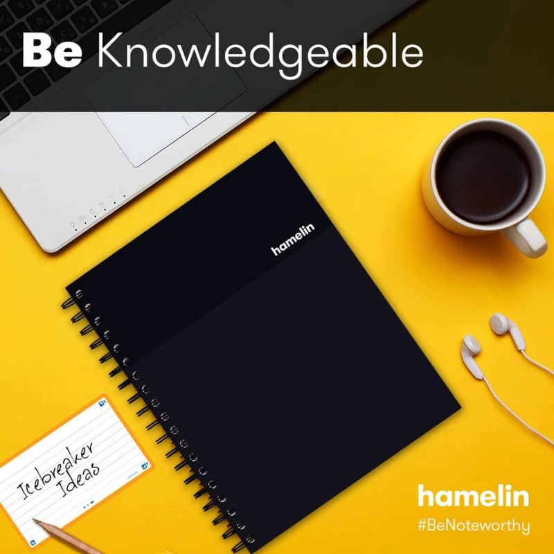 1 Subject Spiral Notebook College Ruled 8"x10" MIDNIGHT Black