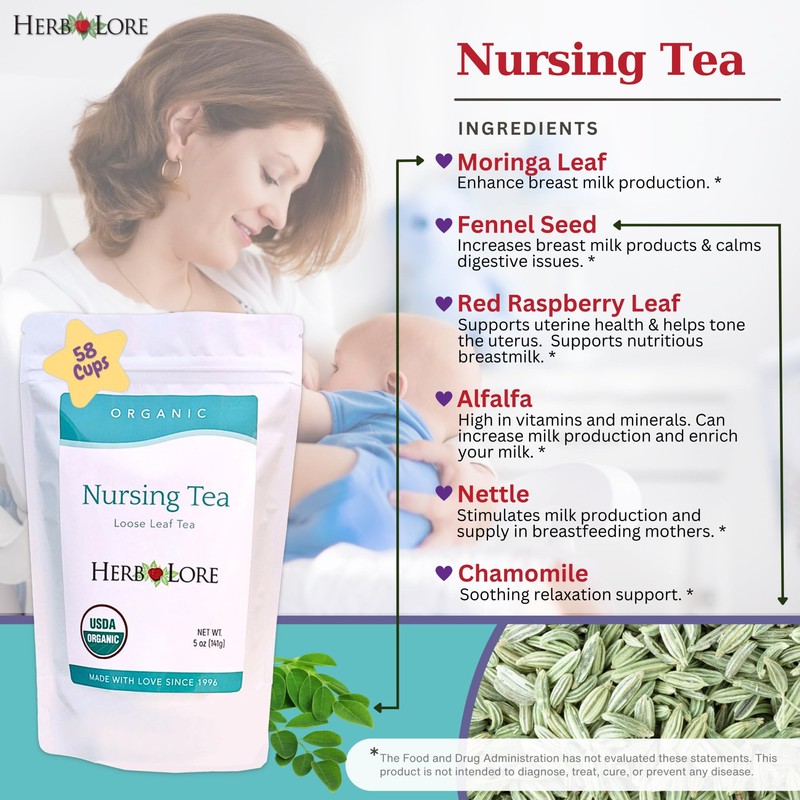 Herb Lore Organic Nursing Tea - 58 Servings - Loose