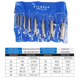 Steel Tap Extractor Set M4 M5 M6 M7 M8 M9 Broken Head Taps Remover Stripped Screw Tap with Box (9 piece set)