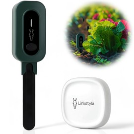 LINKSTYLE AFRA II Soil Moisture Sensor, 3-in-1 Humidity, Temperature and Luminosity Tracking, IP67 Waterproof, WiFi Hub for Remote Access - for Gardeners, Farmers, Plant Enthusiasts (Sensor + Hub)