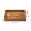 Hand-Woven Rattan Rectangular Serving Tray with Handles for Breakfast, Drinks,