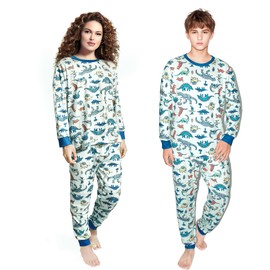 HYCLES Matching Family Pyjamas Set - Matching Sets Dinosaurs PJs for Couples, Women, Men, Teens, Kids Lounge Wear Christmas Pyjamas S