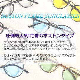 [nanala] Nanala Sunglasses Women's UV Protection Men's Boston Color Lens Color Sunglasses Blue Lens Blue Lens Gray Fashion Glasses Stylish Cute Case Included TY2854