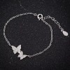 Butterfly ZARD Double Butterfly Dainty Link Chain Bracelet in CZ