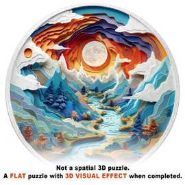 Wooden Puzzles for Adults - 3D Vision Cave-3 Wooden Jigsaw Puzzles - Unique Shape 3D Vision Wood Puzzles Adult - Christmas Birthday Gifts for Adults/Friends/Family - 200pcs 11.4 * 11.4in