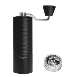 TIMEMORE Chestnut C3S Manual Coffee Grinder, Stainless Steel S2C Conical Burr Coffee Grinder, Hand Coffee Grinder with Foldable Handle, Adjustable Grind Setting for Travel/Camping/Home, Black
