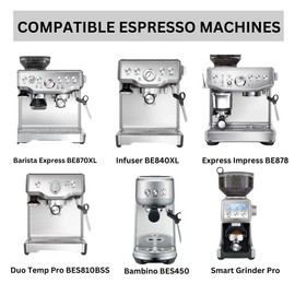 54mm Bottomless Portafilter ABS Handle Set – Fits Breville Barista Express, Bambino, Impress, Duo Temp Pro and Infuser – Includes 18g Filter Basket, Hands-Free Dosing Funnel & Puck Screen