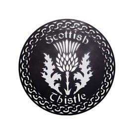 Exclusively Irish Wall Art Scottish Thistle Irish Round-Shaped Celtic Wall Hang Housewarming Decoration (Black Matt)