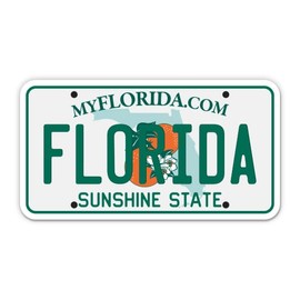 Squiddy Florida State License Plate Style - Vinyl Sticker Decal for Phone, Laptop, Water Bottle (3.5" Wide)
