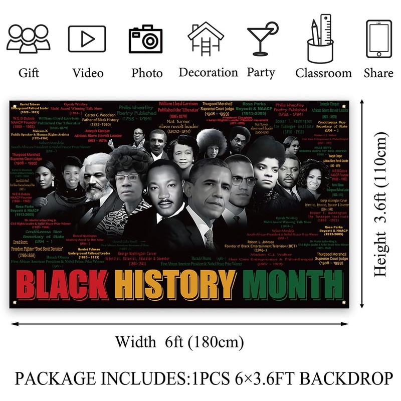 Black History Month Decorations Juneteenth Banner Pan African American Black