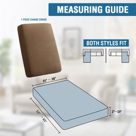 H.VERSAILTEX Super Stretch Individual Chaise Cover Sectional Couch Covers for L Shaped Sofa Both Left/Right Featuring Thick Soft Fleece Fabric (Chaise Cover, Camel)