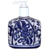 Fine Crafts Imports Mexican Handmade Talavera Traditional Blue Ceramic Bathroom Soap Dispenser