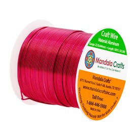 Mandala Crafts 22 Gauge Anodized Aluminum Craft Wire for Jewelry Making - 100 FT Colored Flexible Raspberry Wire - Bendable for Bonsai Armature Crafting Sculpting