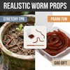 Hopzab 10PCS Realistic Stretchy Earthworm Prank Toys, Novelty Wiggly Worms