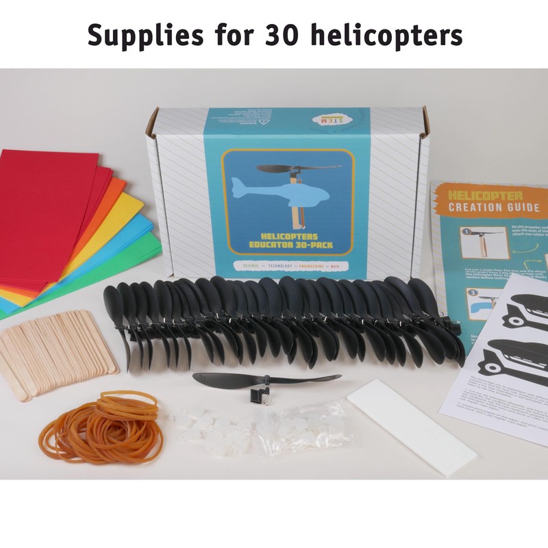 Rubber Band Helicopter Kit – Build 30 DIY Propeller-Powered Helicopters,