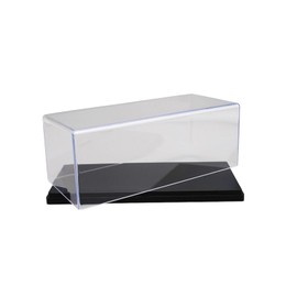 Luwecf Clear Acrylic Display Case Protection Storage for 1:43 Model Cars,Transparent Countertop Box for Figure Arts Car Model, Black 15x7.6x6.3CM