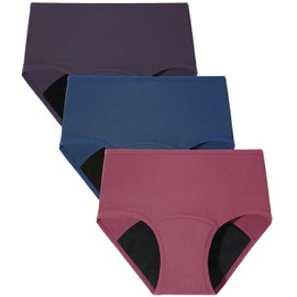 BAMBOO COOL Womens Period Underwear High Waisted Leakproof Postpartum Maternity Panties Soft Breathable,3 Pack