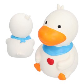 Latex Duck Dog, Interactive Funny Squeak Rubber Duck Dog Toys Cute for Puppy Chewing PlayingYellow (White)
