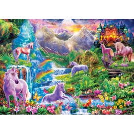 Masterpieces 1000 Piece Jigsaw Puzzle for Adults and Families - Unicorns Retreat - 19.25"x26.63"